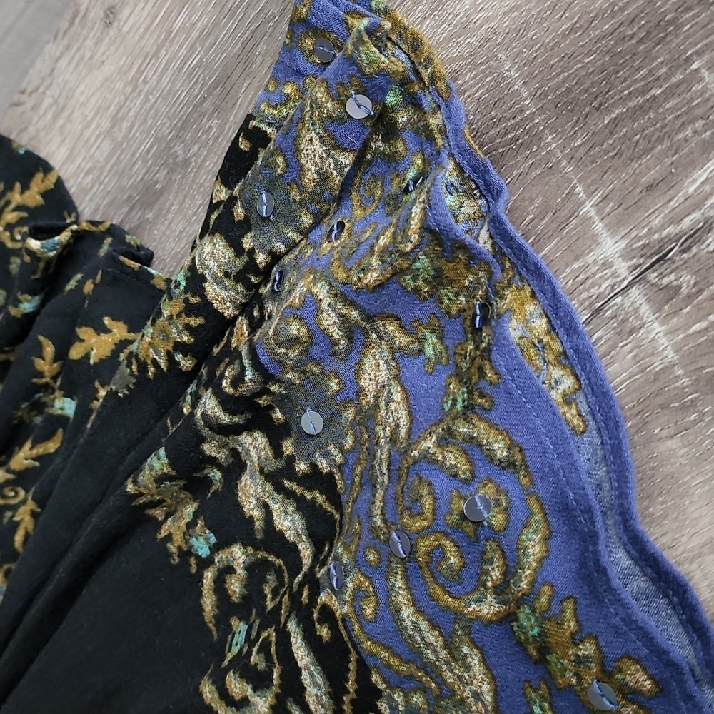 Free People Modern Chinoiserie Dress Mini Babydoll Boho Paisley Print - Picture 4 of 12